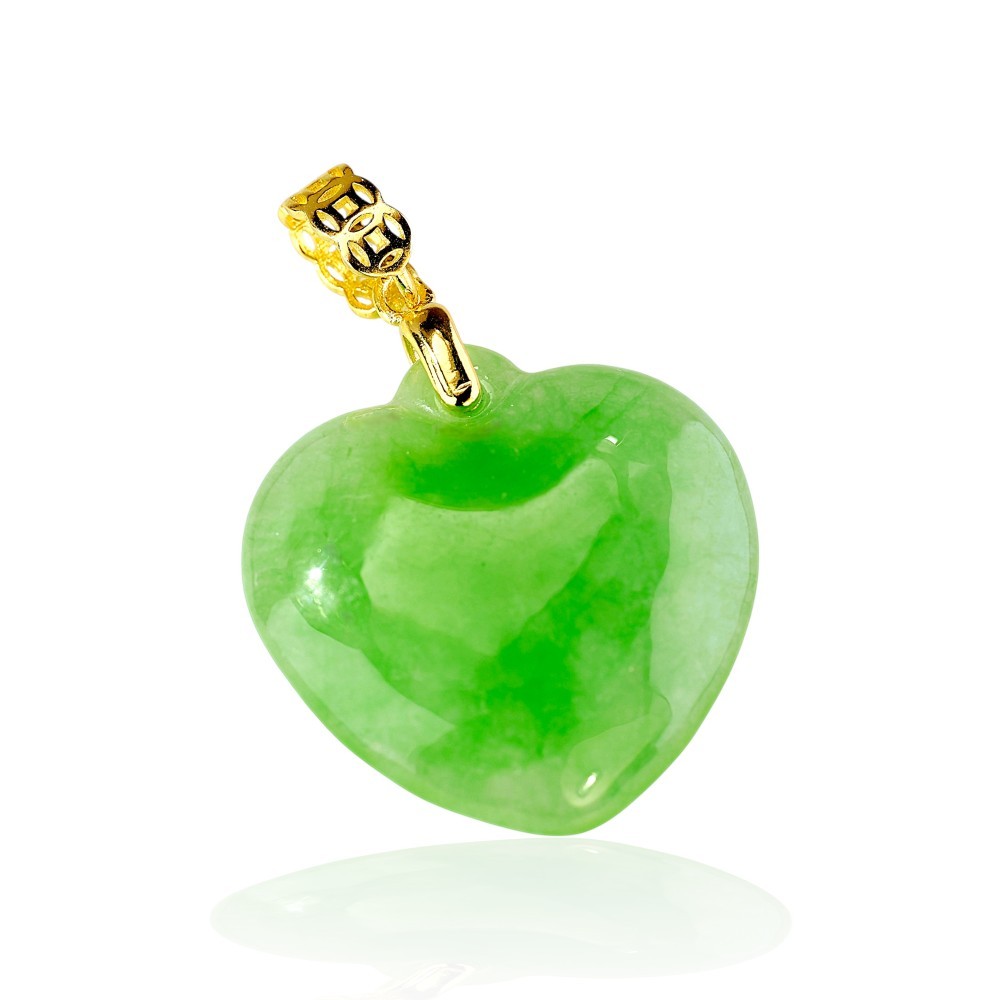 925 Sterling Silver Jade Heart Pendant, SPECIAL-62, 70% OFF