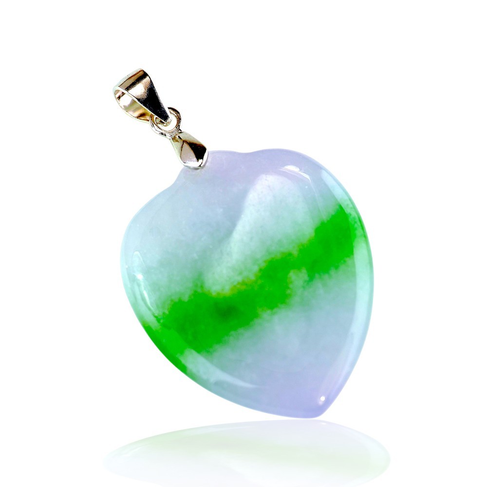 75% OFF, Green & Lavender Heart jade Pendant, Special-68