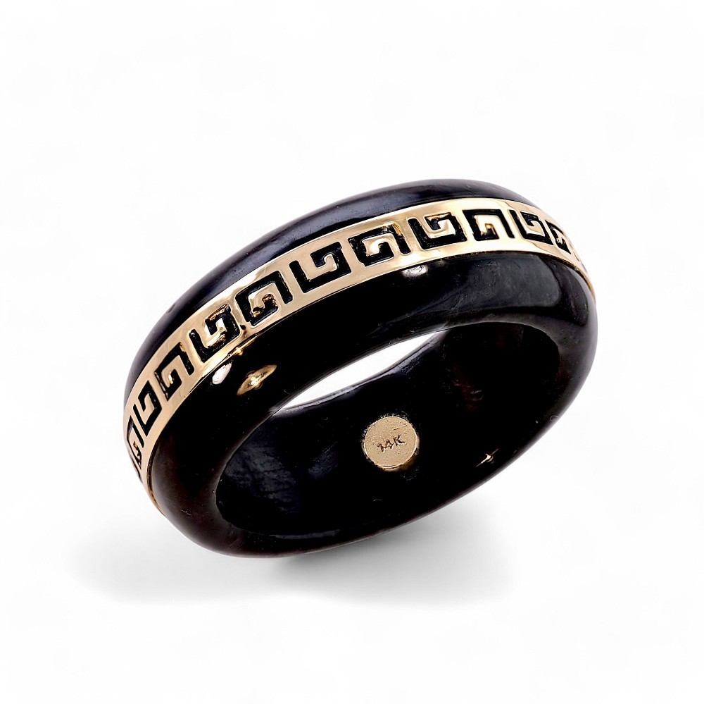 60% OFF Solid Black Onyx Band Ring Best Sellers 004