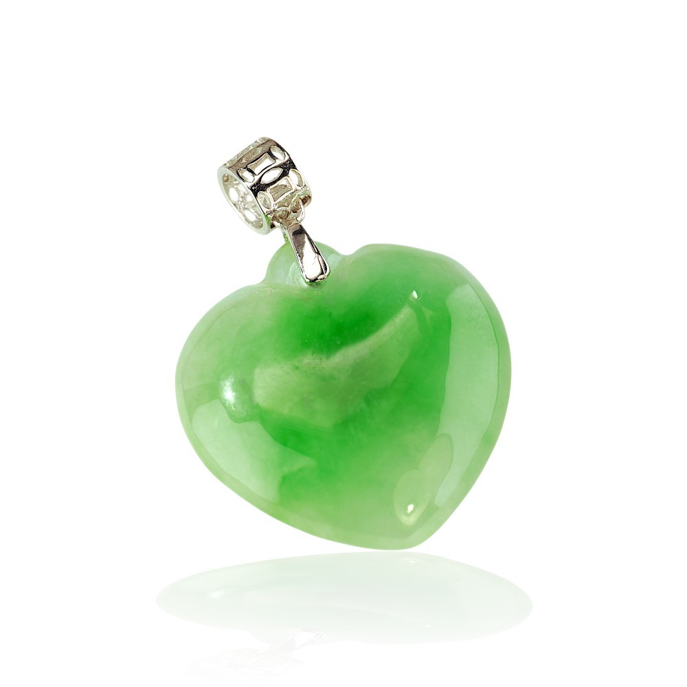 70% OFF, 925 Sterling Silver Jade Heart Pendant, Special-61