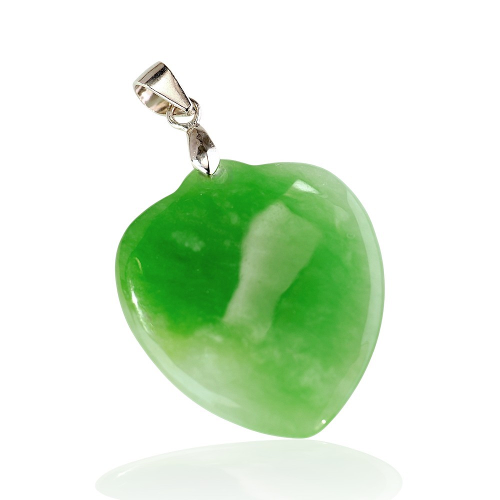 70% OFF, 925 Sterling Silver Jade Heart Pendant, Special-66