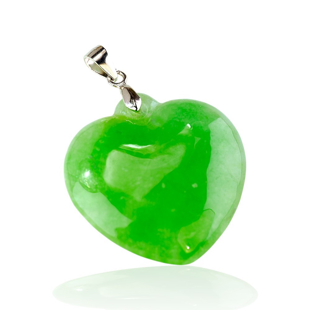 70% OFF, 925 Sterling Silver Jade Heart Pendant, Special-63