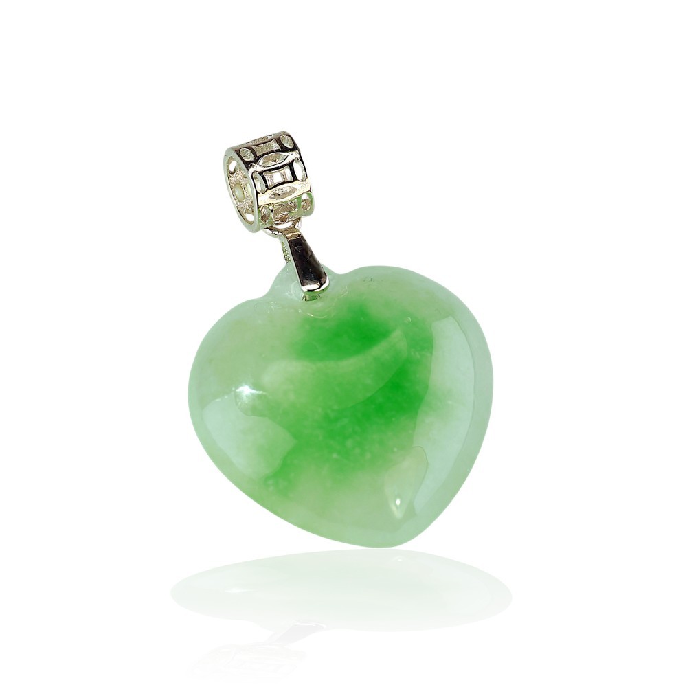 70% OFF, 925 Sterling Silver Jade Heart Pendant, Special-58
