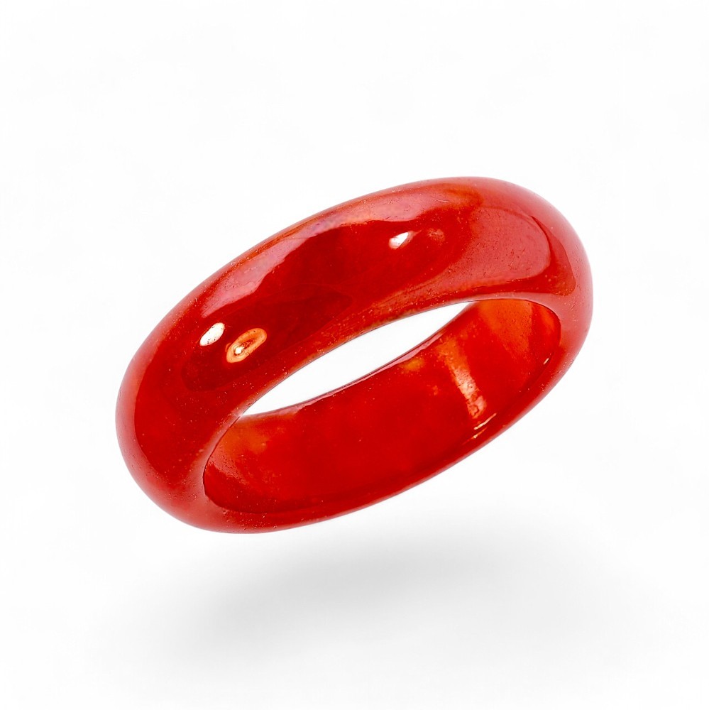 60% OFF Solid Red Jade Band Ring Best Sellers 018