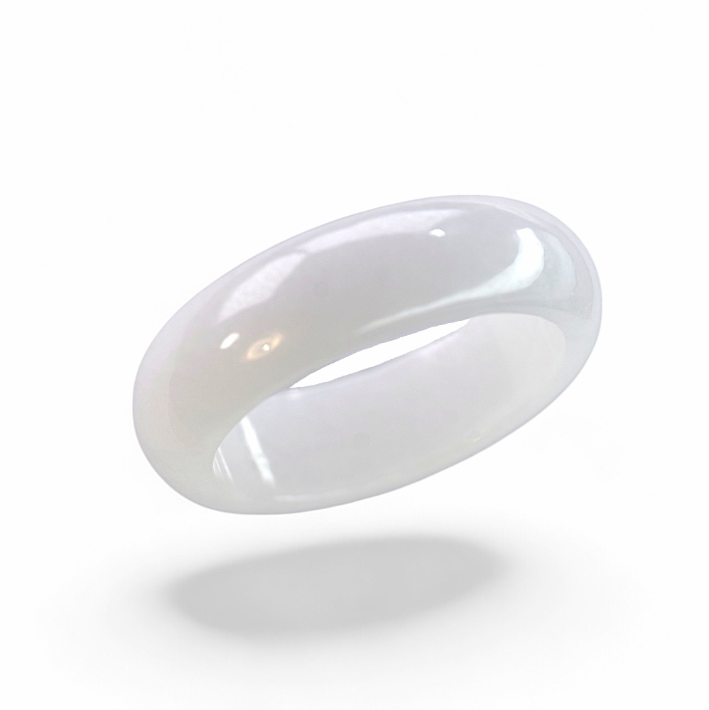 60% OFF Solid White Jade Band Ring Best Sellers 020