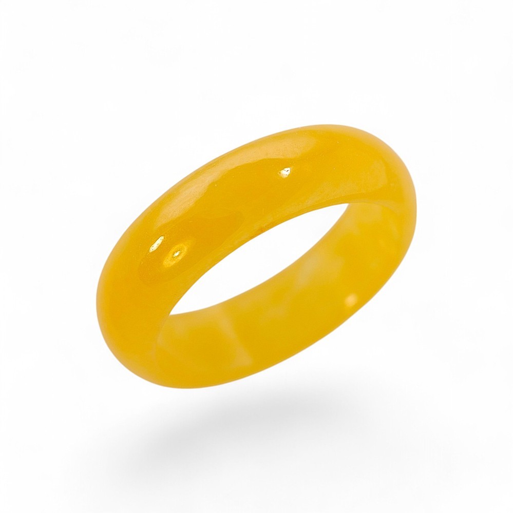 60% OFF Solid Yellow Jade Band Ring Best Sellers 021