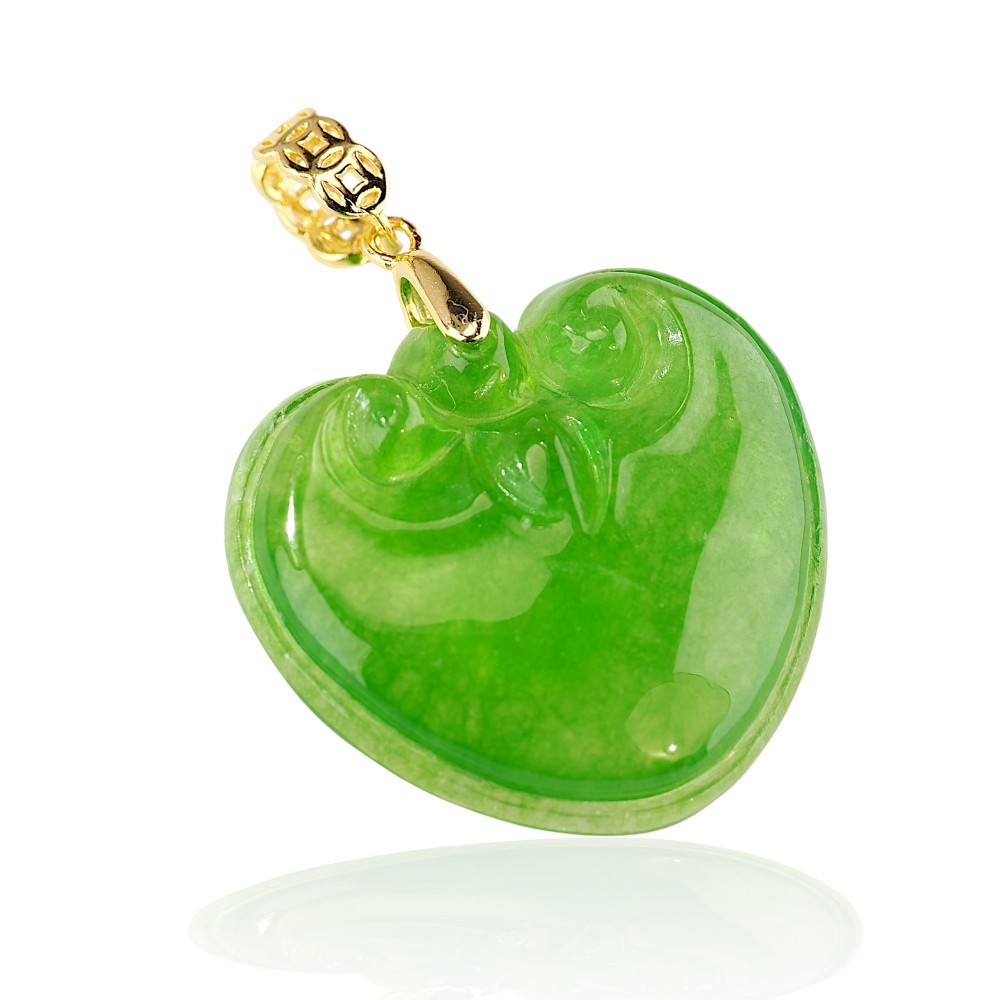 70% OFF, 925 Sterling Silver Jade Heart Pendant, Special-74