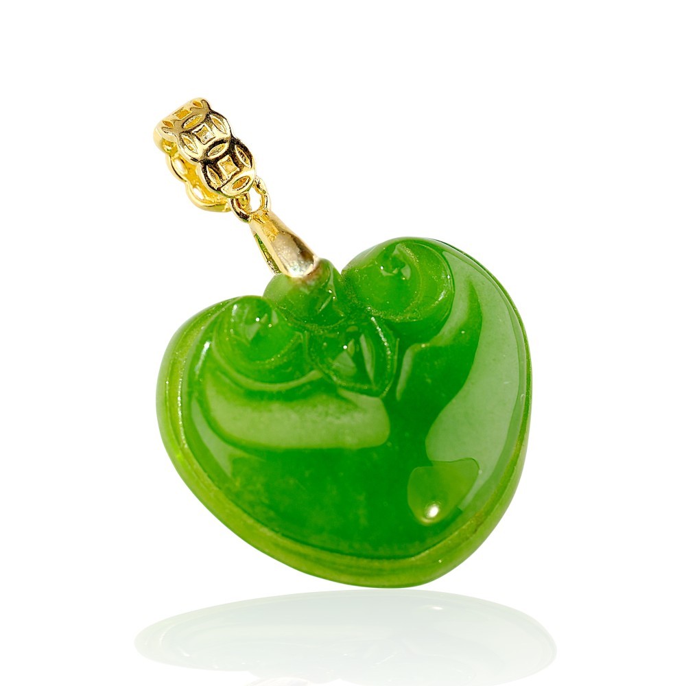 70% OFF, 925 Sterling Silver Jade Heart Pendant, Special-72