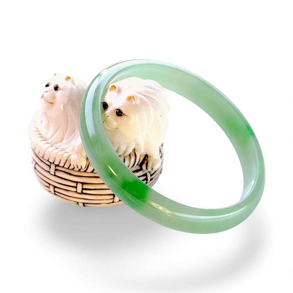75% OFF Green Baby Jade Bangle 019, 52mm Inner Diameter