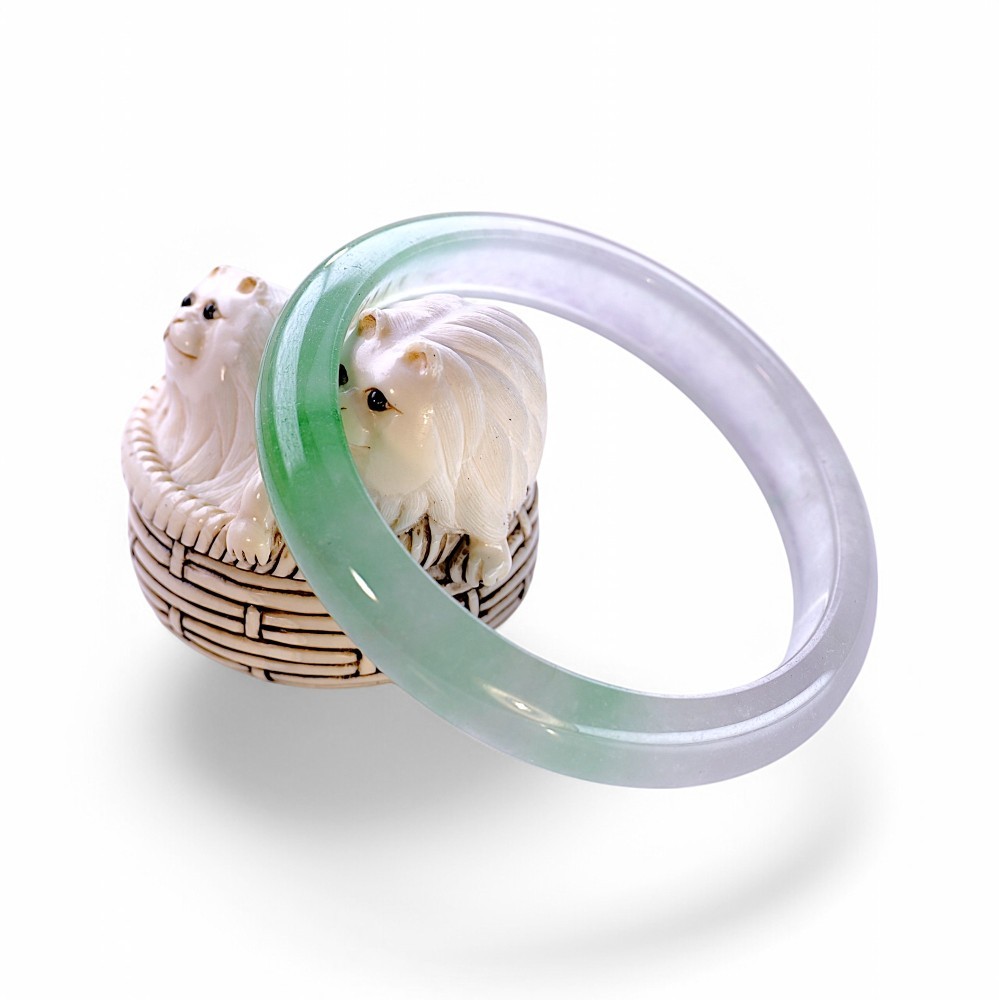 75% OFF Green Lavender Baby Jade Bangle, 58mm Inner Diameter