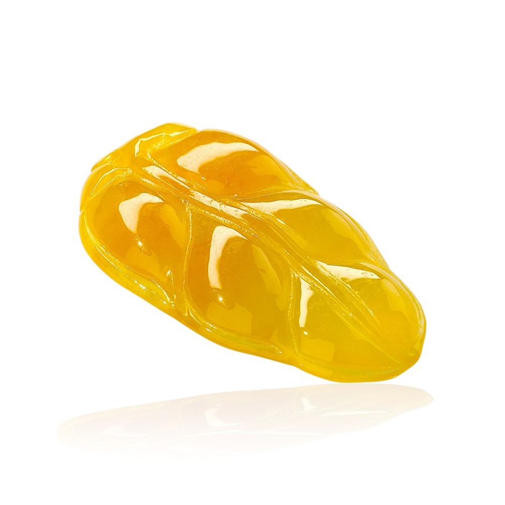75% OFF 925 Sterling Silver Yellow Jade Leaf Pendant, SPECIAL-9