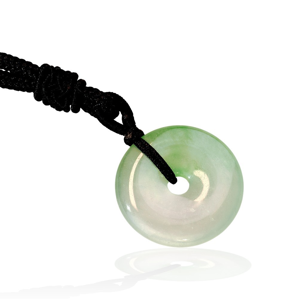60% OFF Green and White Jade Peace Buckle Pendant S38