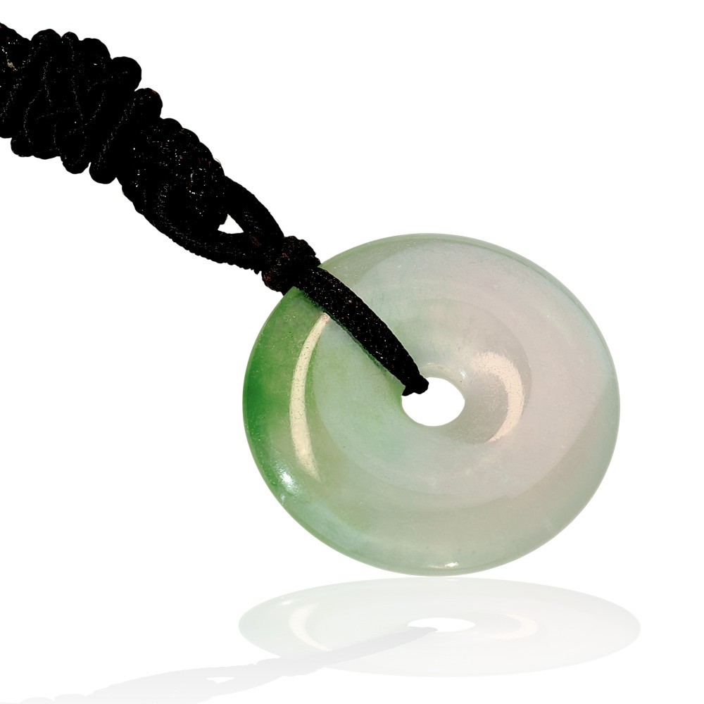60% OFF Green and White Jade Peace Buckle Pendant S39
