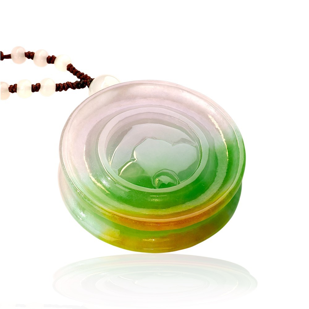 60% OFF Multi-Color Jade Flaming Wheel Pendant S40