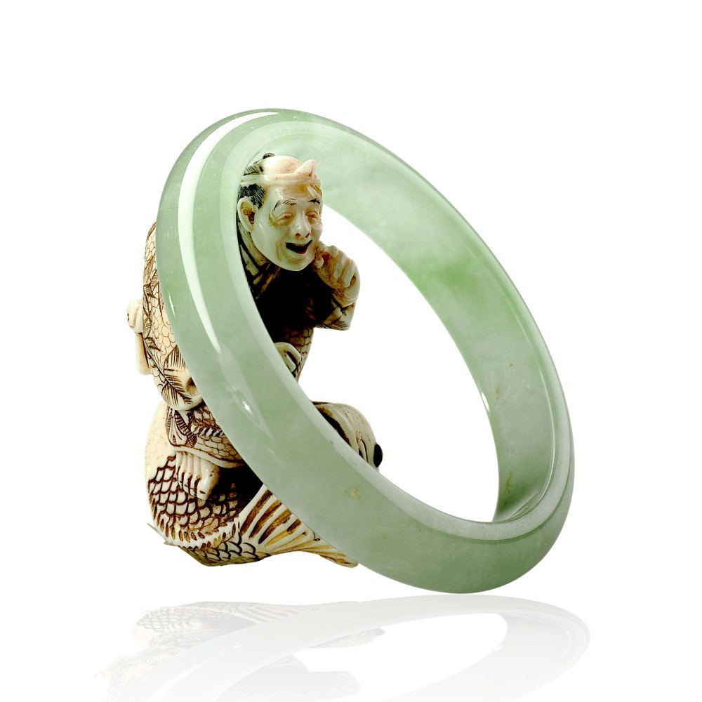 Solid Green Jade Bangle Under &100, 56mm Inner Diameter