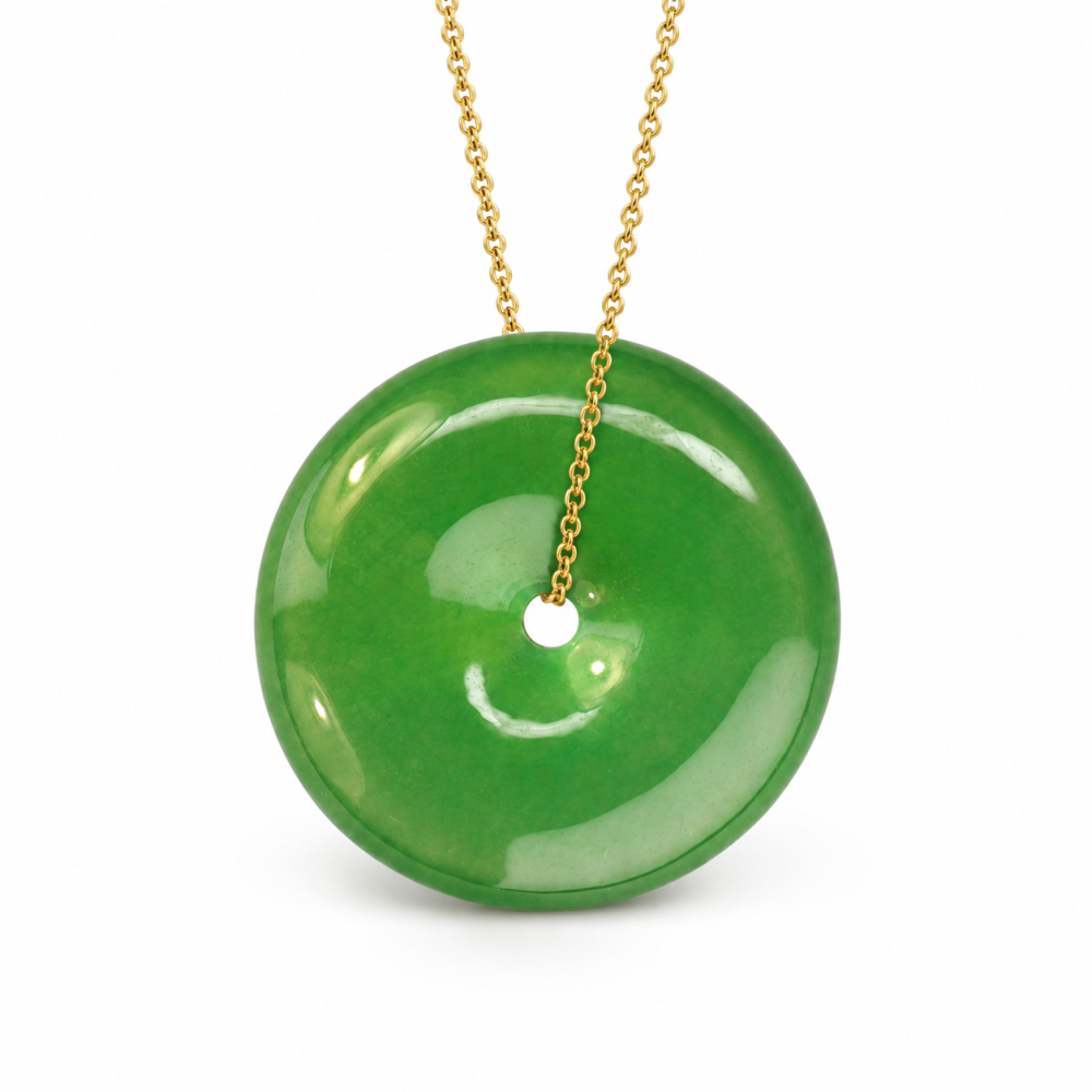 70% OFF, Imperial Green Jade Disc Pendant, Special-17
