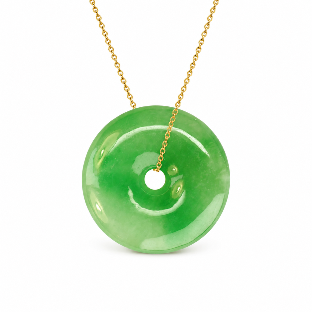 70% OFF Solid Green Disc Jade Pendant SPECIAL-20