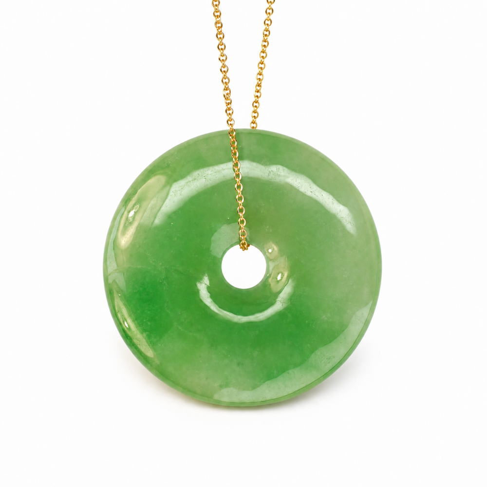 70% OFF Solid Green Disc Jade Pendant SPECIAL-21