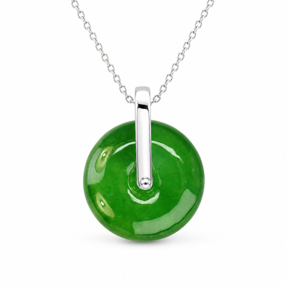 60% OFF, Imperial Green Jade Pendant, Silver, Special-11