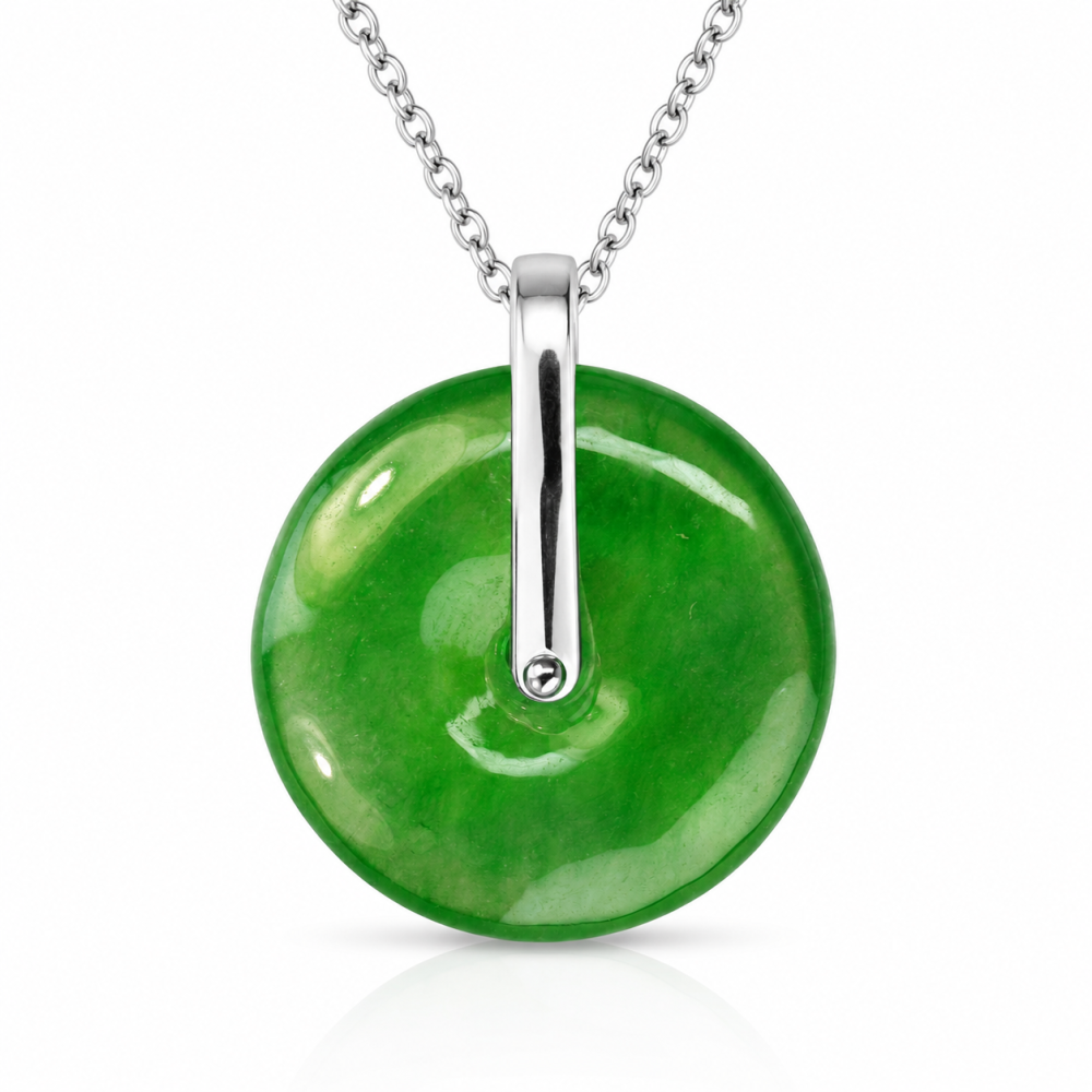 70% OFF, Imperial Green Jade Pendant, Silver, Special-12