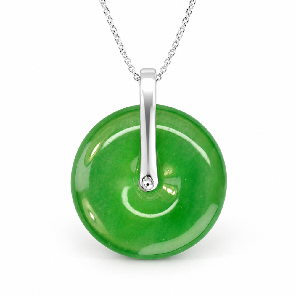 60% OFF, Imperial Green Jade Pendant, Silver, Special-13