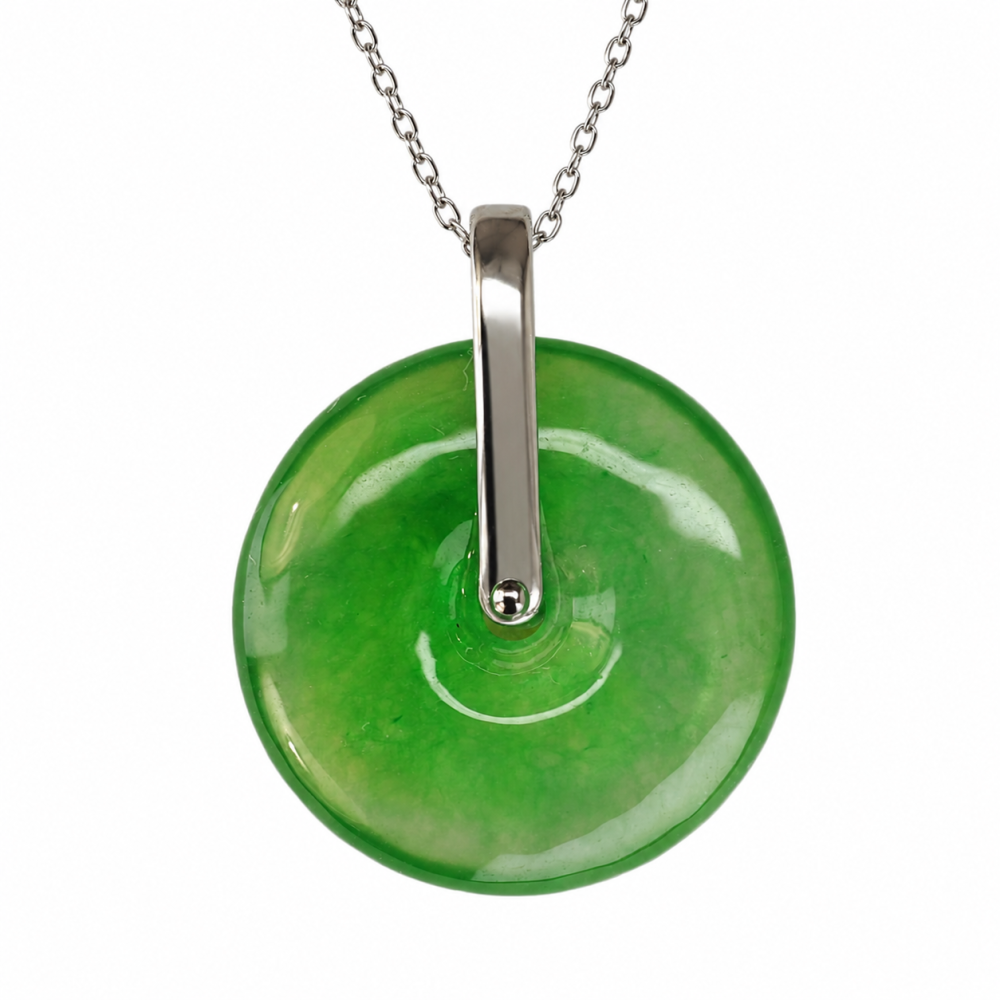 60% OFF, Imperial Green Jade Pendant, Silver, Special-24