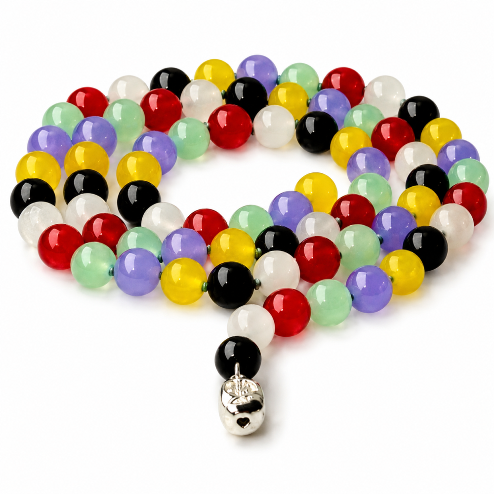 Multi-Color Jade Bead Necklace
