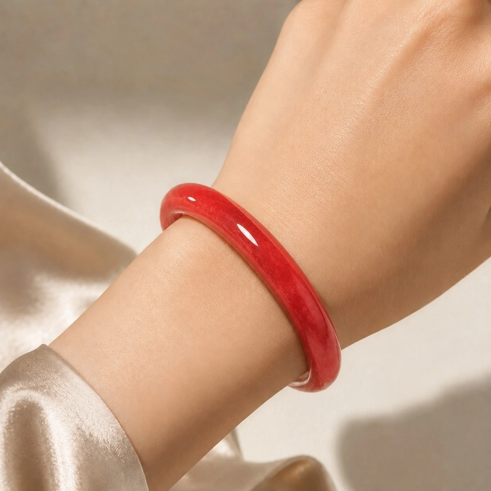 75% OFF, Red Jade Bangle, 58mm Inner Diameter, S82