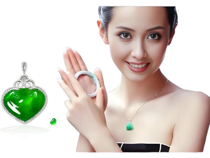 Jade Jewelry Specials with green jade heart pendant and jade bangle