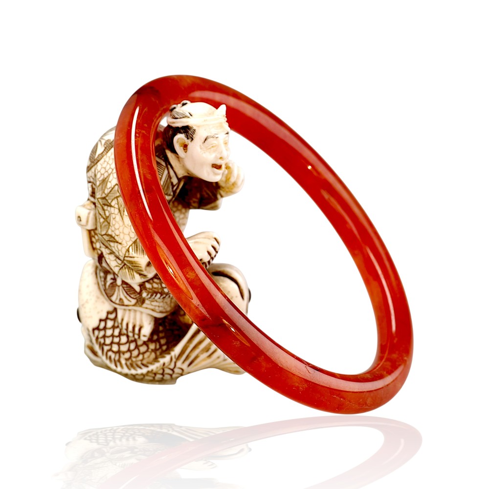 Red Jade Bangle 1-20, 59mm Inner Diameter