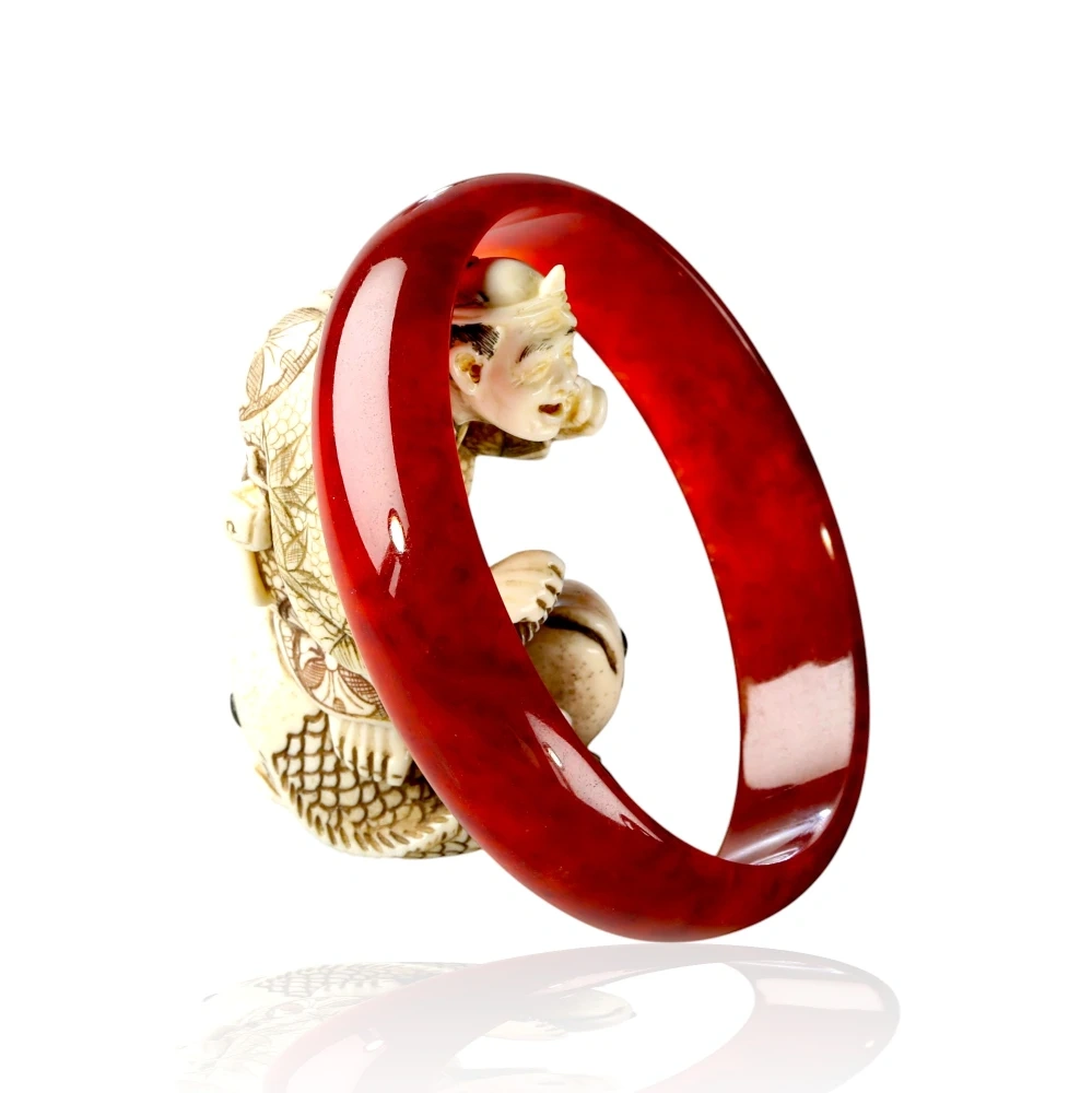 Red Jade Bangle 1-9, 53mm Inner Diameter