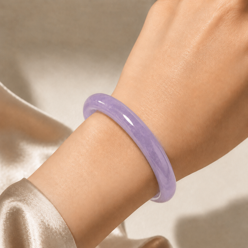 75% OFF, Lavender Jade Bangle, 58mm Inner Diameter, S84