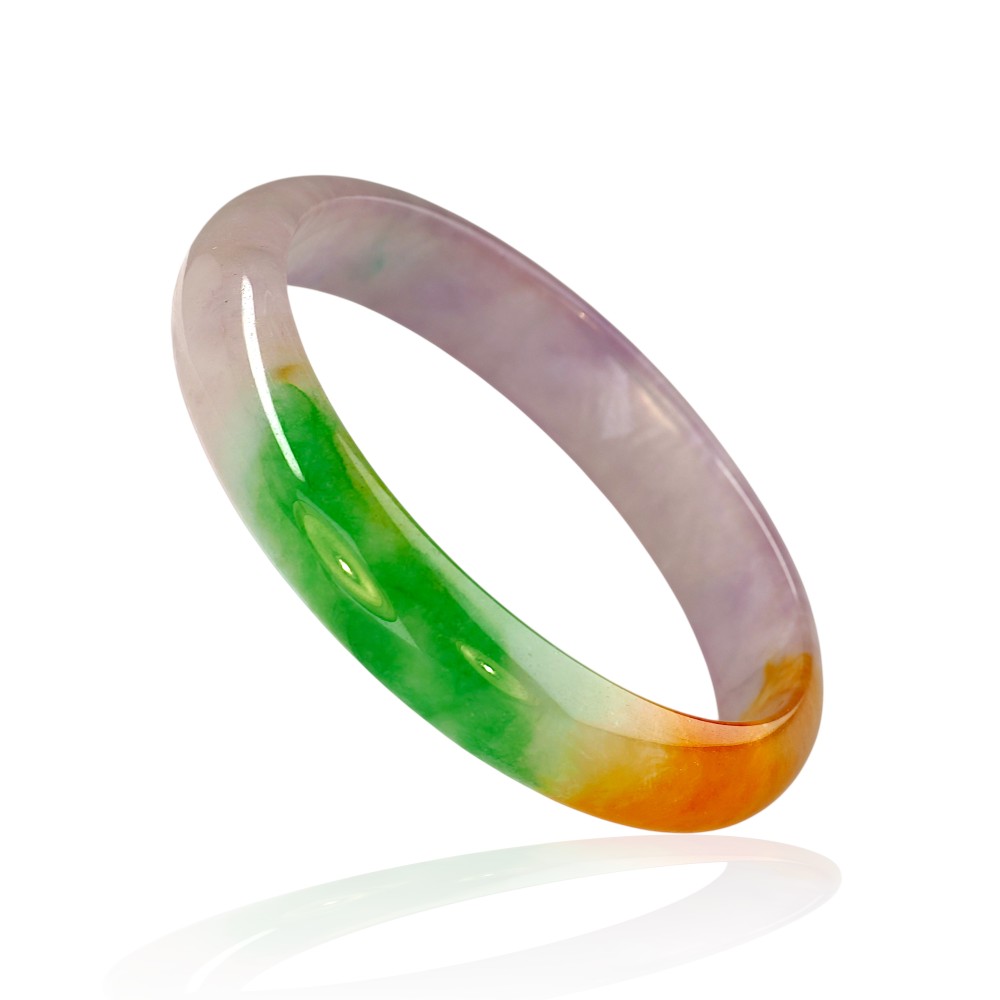 75% OFF, Tri-Color Jade Bangle 60mm Inner Diameter S117