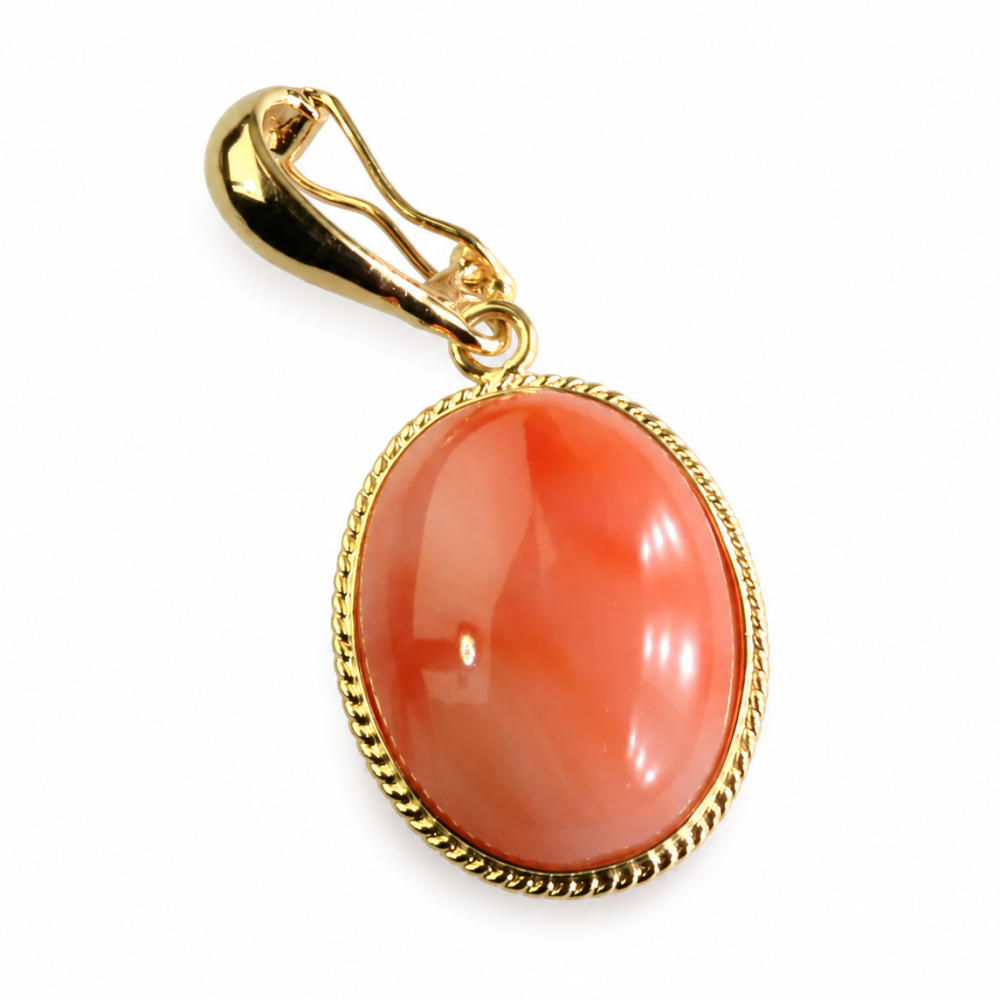 Solid 14K Gold Coral Pendant