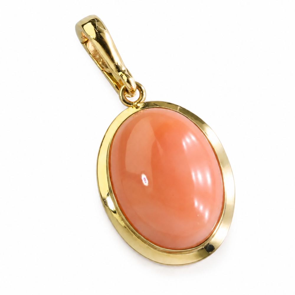 Solid 14K Gold Coral Pendant