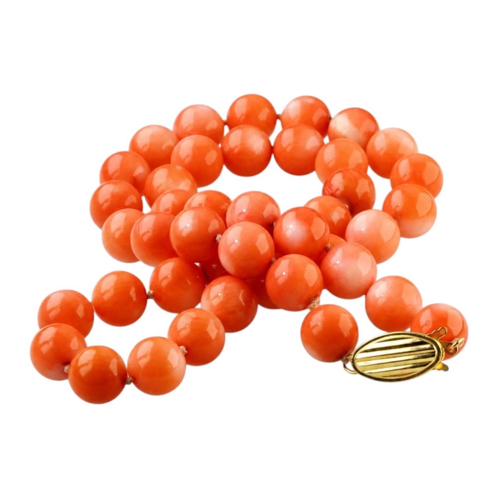 Solid 14K Gold Coral Necklace