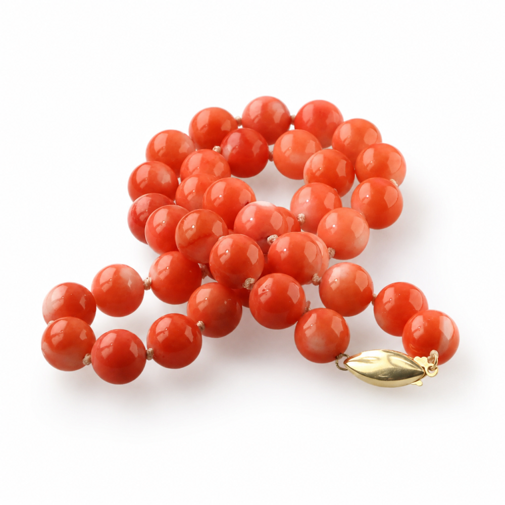 Solid 14K Gold Coral Necklace