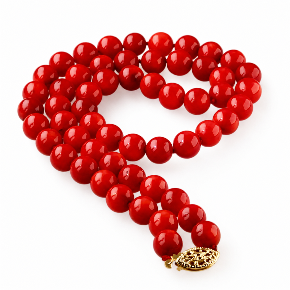 Solid 14K Gold Coral Necklace