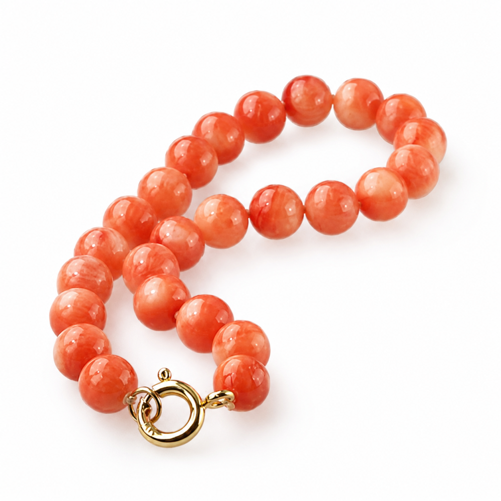 Solid 14K Gold Coral Bracelet