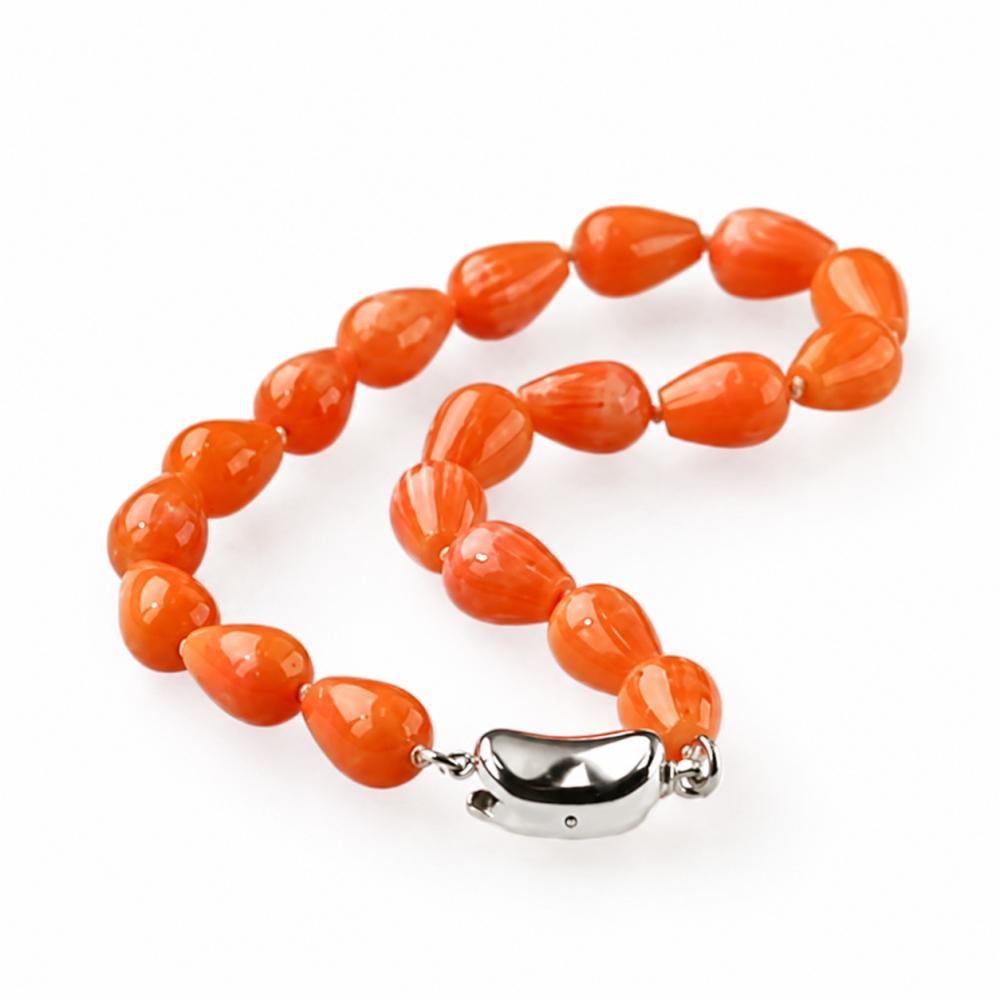 Solid 14K Gold Coral Bracelet