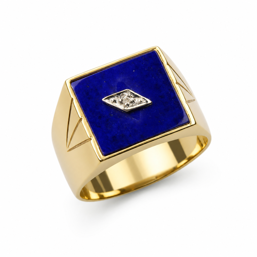 Solid 14K Gold Blue Lapis Ring