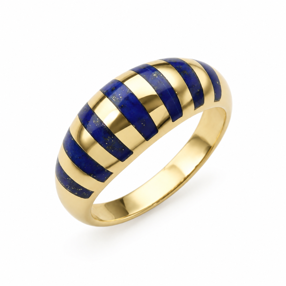 Solid 14K Gold Blue Lapis Ring