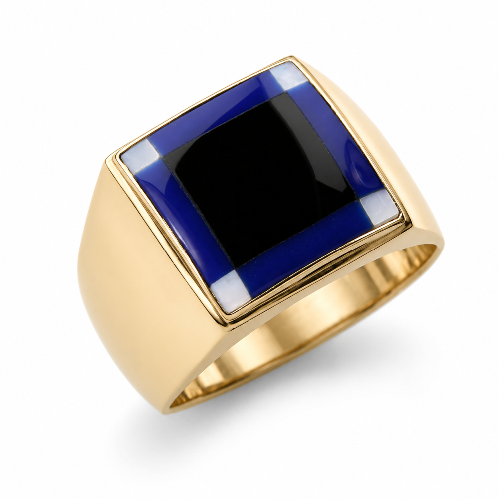 Solid 14K Gold Blue Lapis Ring