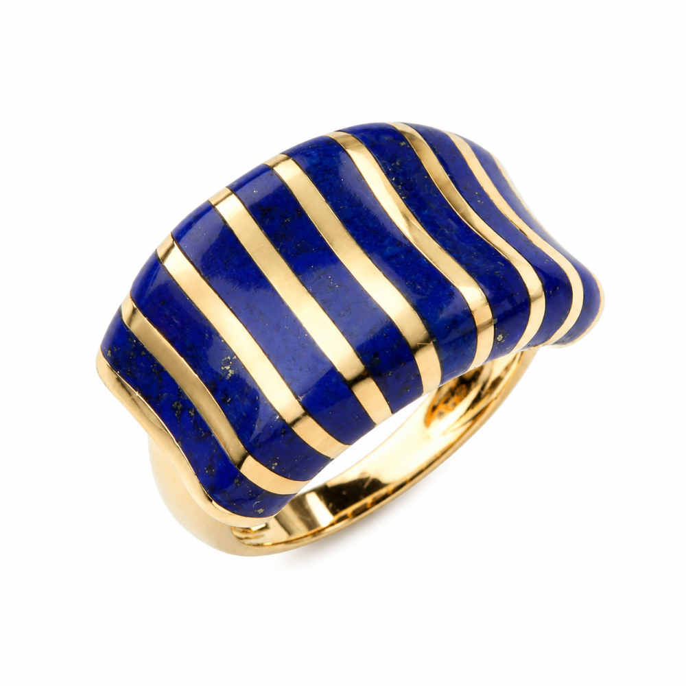 Solid 14K Gold Blue Lapis Ring