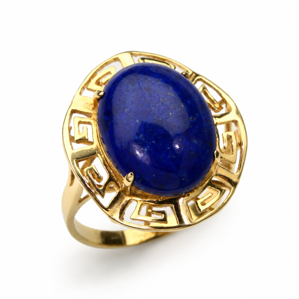 Solid 14K Gold Blue Lapis Ring