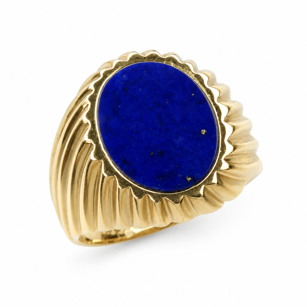 Solid 14K Gold Blue Lapis Ring