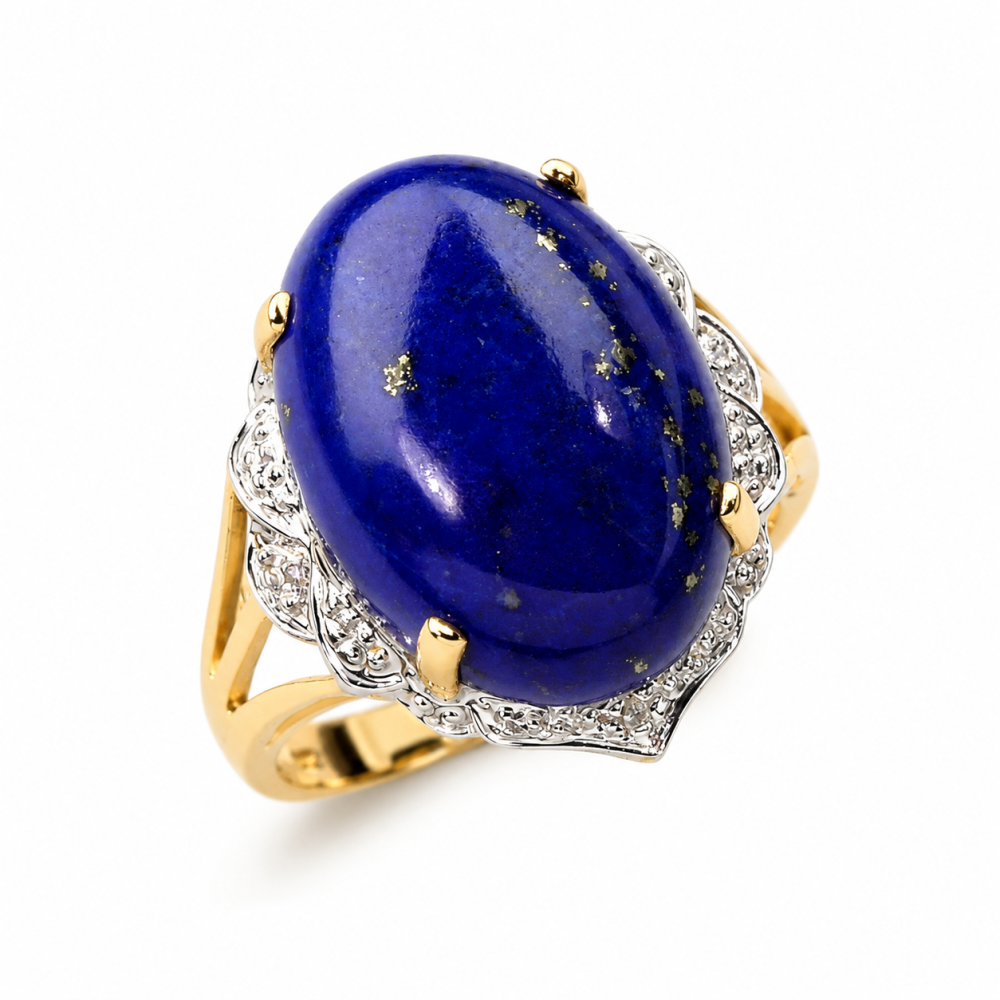 Solid 14K Gold Blue Lapis Ring