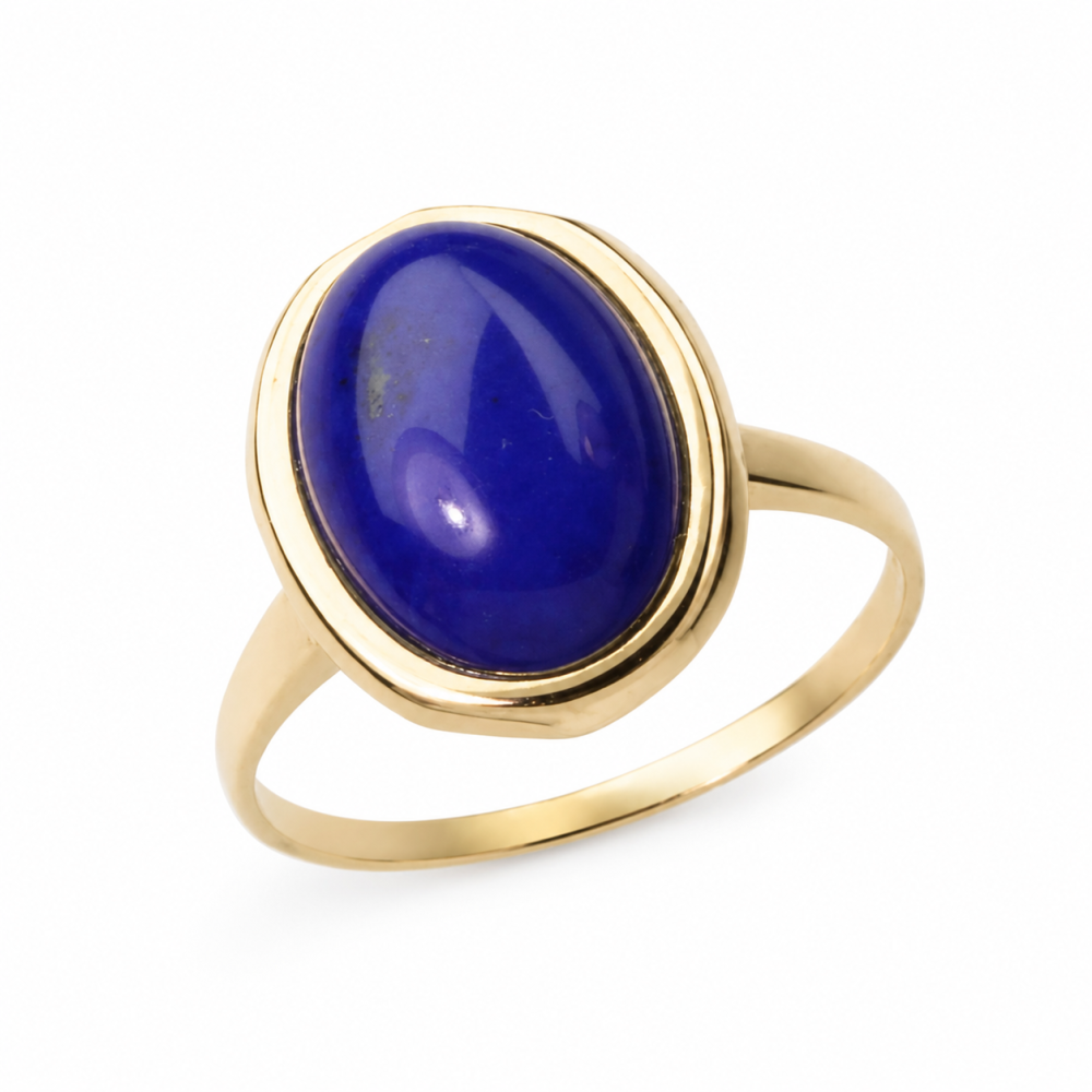 Solid 14K Gold Blue Lapis Ring