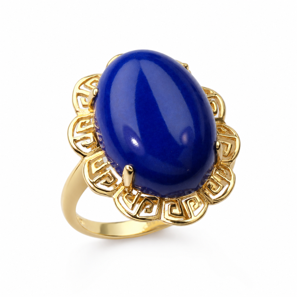 Solid 14K Gold Blue Lapis Ring