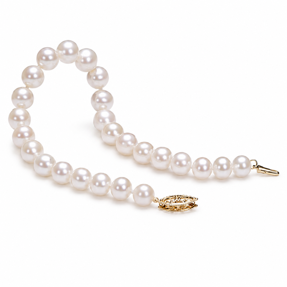 Solid 14K Gold Biwa Pearl Bracelet